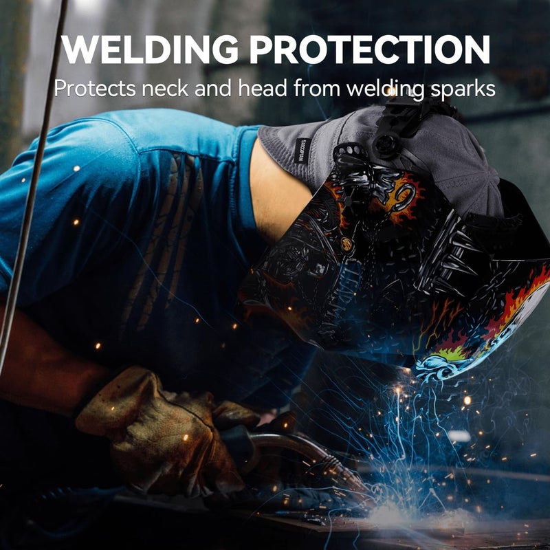 ARCCAPTAIN Reversible Welding Cap, 8 Panel Protective Welders Cap, 10 oz Fireproof Cotton Comforts for Safety and Protection While Welding to Men Women, Gray, 7 1/2 - Image 2